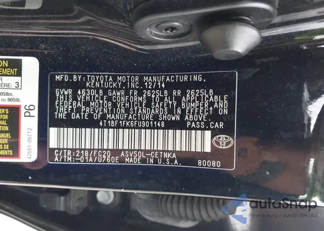 2015 Toyota Camry Le from USA, damaged, VIN 4T1BF1FK6FU901148